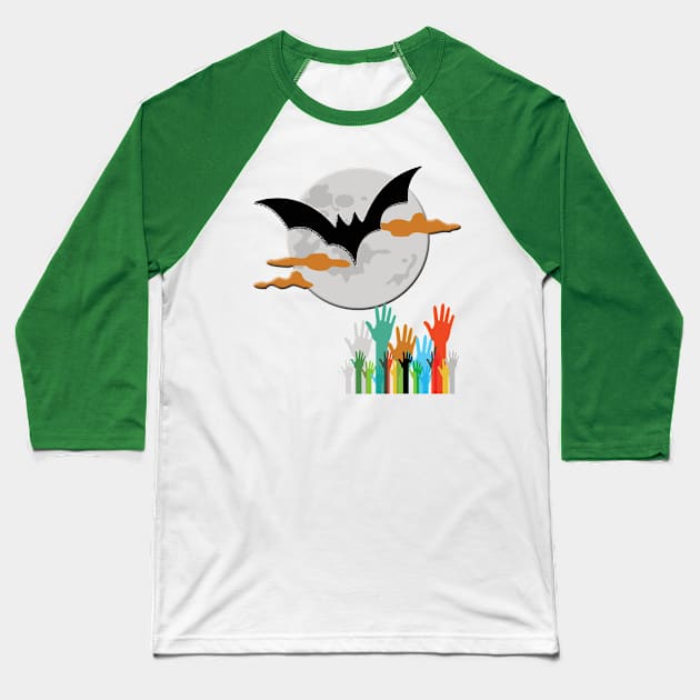 Halloween Baseball T-Shirt by TeeText